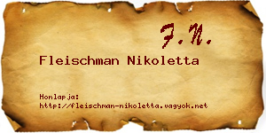 Fleischman Nikoletta névjegykártya