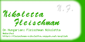 nikoletta fleischman business card
